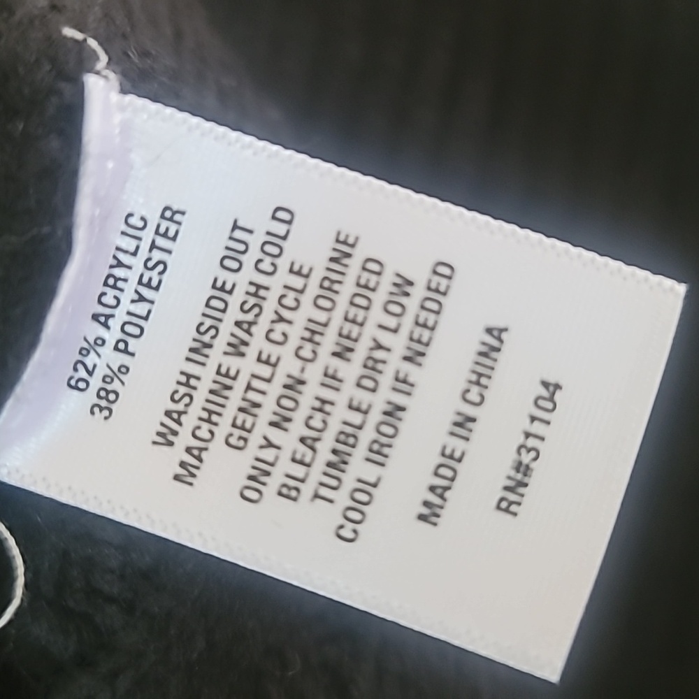 NWT Chaps Women Mock Neck Cable Colorblock Gray/Black Cozy Sweater M - Picture 7 of 7